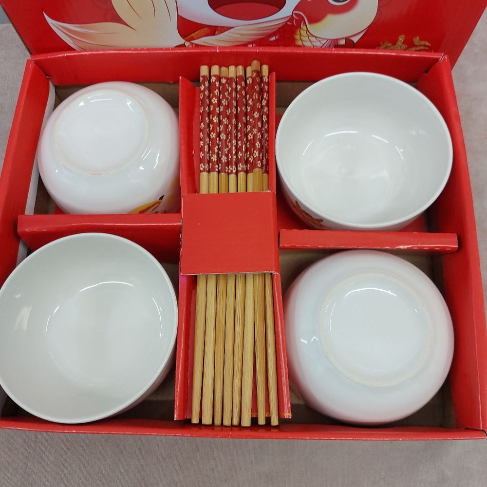 New Chinese New Year bowls and chopsticks set Year of the Ox
